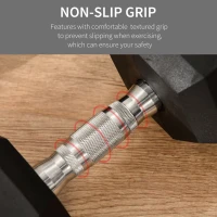 Soozier 2 x 40lbs Hex Dumbbell Set of 2, Rubber Weights Exercise Fitness Dumbbell with Non-Slip Handles, Anti-roll, for Women or Men Home Gym Workout(m-5)