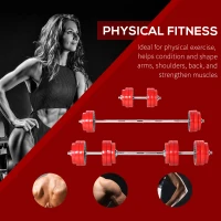Soozier Adjustable Dumbbell Set, 66lbs Convertible to Barbell Weight Set for Home Gym Women and Men Weight Lifting Training(m-5)