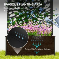 Outsunny Metal Garden Bed with Trellis for Climbing Plants, Freestanding or Wall Mounted Flower Bed for Garden, Patio, Balcony(m-4)