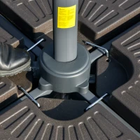 Outsunny 11ft Outdoor Cantilever Umbrella Rotatable Sun Shade Aluminum Market Umbrella with Adjustable Angle & Double-top Canopy for Backyard, Poolside, Lawn and Garden Beige(m-9)