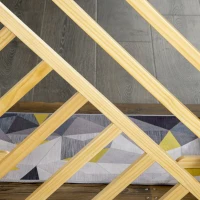 PawHut Foldable Gate with Ultra-Stable Feet, Medium & Small Dog Gate Freestanding with Two-Way Hinges, Wooden Dog Gate Dog Accessories(m-8)