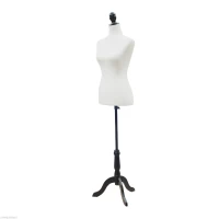 HOMCOM Female Fashion Mannequin Dress Form Torso Dressmaker Stand Clothing Display w/ Base (White)(m-11)