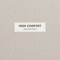 HOMCOM Round Coffee Table, End Table with Hidden Storage and Tray Top, Linen Upholstered Footrest for Living Room(m-6)