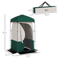 Outsunny Camping Shower Tent, Portable Privacy Shelter with Solar Shower Bag, Removable Floor and Carrying Bag, Green(m-3)