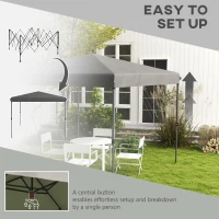 Outsunny 10x10FT Pop Up Canopy with 1-Button Push, Carry Bag, Stakes, Ropes, Sandbags, Height Adjustable Instant Sun Shelter(m-4)
