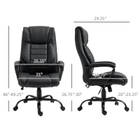 Vinsetto Ergonomic Massage Office Chair, High Back Executive Desk Chair with 6-Point Vibration, Adjustable Height, Swivel Seat and Rocking Function, Black(m-3)