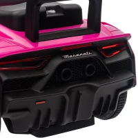 Qaba Licensed Maserati GT2 Baby Sliding Car with Storage, Music, Horn, Foot to Floor Toddler Car for 18-60 Months, Pink(m-10)