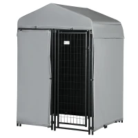 PawHut 4' x 4' x 6' Outdoor Dog Kennel with Waterproof Canopy, Removable Windproof Walls, Dog Run Exercise Pen for Small & Medium Dogs, Chickens, Ducks(m-11)