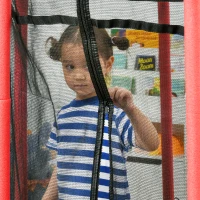 Soozier 63" Kids Trampoline Indoor with Enclosure Net Elastic Thick Padded Pole Gift for Ages 3-10 Years Old Red(m-10)