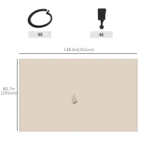 Outsunny 10' x 13' Universal Gazebo Sidewall Set with 4 Panels, Hooks/C-Rings Included for Pergolas & Cabanas, Beige(m-3)