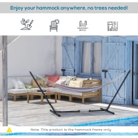 Outsunny Adjustable Hammock Stand, Fits 10-13 ft Hammocks Up to 264lbs Capacity,Black(m-6)