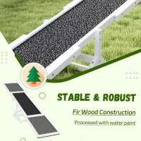 PawHut Wooden Dog Agility Seesaw for Training and Exercise, Weather Resistant, 83" L x 16" W x 14" H, White(m-4)