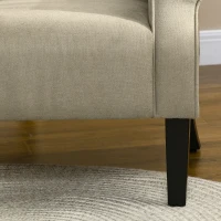 HOMCOM Fabric Armchair, Modern Accent Chair with Wood Legs for Living Room, Bedroom, Home Office, Beige(m-9)