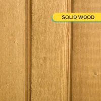 Outsunny Outdoor Storage Cabinet Wooden Garden Shed Utility Tool Organizer with Waterproof Asphalt Rood, Lockable Doors, 3 Tier Shelves for Lawn, Backyard, Natural(m-7)