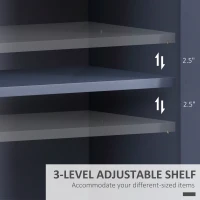 HOMCOM Sideboard, Buffet Cabinet with 3 Tempered Glass Doors, Arc Pattern and Adjustable Storage Shelf, Credenza, Gray(m-5)