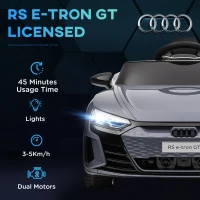 Aosom 12V Licensed Audi RS E-tron GT Kids Ride on Car with Remote Control, Suspension, Horn, Music, Lights, Gray(m-7)