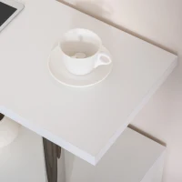 HOMCOM Rotating Computer Desk, 55" L-Shaped Desk, Corner Desk with Storage Shelves, Cabinet and Drawer for Home Office, White(m-9)