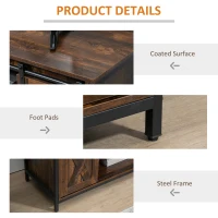 HOMCOM Industrial TV Stand for TVs up to 60", TV Console with Storage and 2 Sliding Barn Doors, Freestanding Entertainment Unit for Living Room, Bedroom, Brown(m-9)