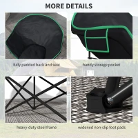 Outsunny Foldable Camping Chair Padded Moon Saucer Chair with Carry Bag, Storage Pocket for Outdoor, Beach, Picnic, Hiking, Fishing, Travel(m-6)