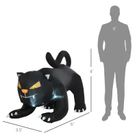 HOMCOM 6.2' Inflatable Halloween Black Cat, Blow Up Outdoor LED Yard Display, Waterproof(m-3)