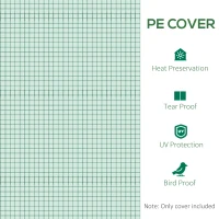 Outsunny 9.8' x 6.6' x 6.6' Plastic Greenhouse Cover Replacement, Heavy Duty Waterproof Tarp for Hoop House, Sheeting with 6 Windows, Door & Reinforcement Grid, Green(m-7)