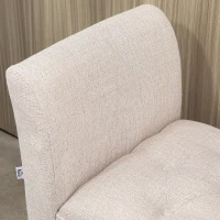 HOMCOM Upholstered Bedroom Bench with Button Tufted Design, End of Bed Bench with Arms and Solid Wood Legs, Beige(m-9)