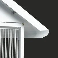 PawHut Wrought Metal Bird Cage Feeder with Rolling Stand Perches Food Containers Doors Wheels 67" H, White(m-10)