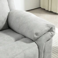 HOMCOM Manual Recliner Chair with Vibration Massage, Side Pockets, Microfibre Reclining Chair for Living Room, Grey(m-10)