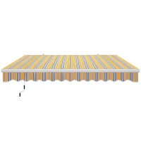 Outsunny 13' x 8' Manual Retractable Patio Awning Sun Shade Outdoor Deck Window Door Canopy Shelter Aluminum Frame Mix Colour(m-11)