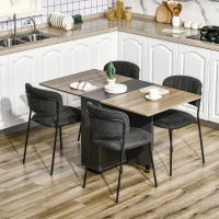 HOMCOM Extendable Dining Table, Drop Leaf Table with 2 Drawers and Storage Cabinet, Folding Dining Table with 6 Wheels(m-1)
