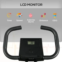 Soozier Foldable Exercise Bike Indoor Stationary Bike w/ 8-Level Magnetic Resistance LCD Screen Phone Holder for Home Gym Black(m-4)