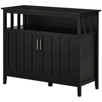 HOMCOM Sideboard Buffet Cabinet, Coffee Bar Cabinet with 2 Doors and Adjustable Shelves, Console Table for Kitchen Entryway Living Room, Black(m-11)