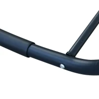 Outsunny Double Chaise Lounger Garden Rocker Sun Bed Outdoor Hammock Chair Texteline with Pillow Cream White(m-7)