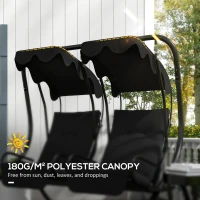 Outsunny 84A-052 Series 2-Seater Swing Canopy Replacement Top Cover, Black(m-4)
