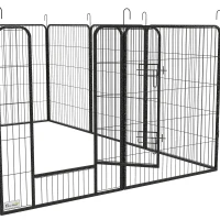 PawHut Dog Pen with Gate, 12 Panels Puppy Playpen, Dog Fence, 39"H(m-10)