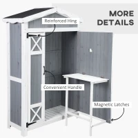 Outsunny 52'' x 20'' Wooden Garden Storage Shed with Foldable Workstation, Flower Stand and Asphalt Roof Multifunction, Sheds & Outdoor Storage Tool Organizer(m-7)