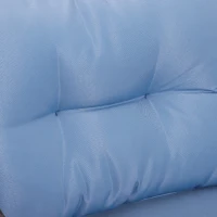 Outsunny 5pcs Patio Rattan Coffee Set Garden Wicker Bistro Set with Ottoman Yard Sofa Conversation Set Armchairs Tea Table & Footstool w/ Cushions All Weather Deck Furniture, Blue(m-7)