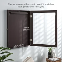 HOMCOM 28" x 35" UV-Resistant Sports Jersey Frame Display Case, Brown(m-7)