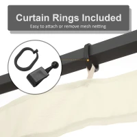 Outsunny Replacement Mesh Sidewall Netting for 10' x 12' Gazebos and Canopy Tents with Zippers, (Sidewall Only) Cream(m-5)