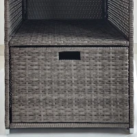 Outsunny PE Rattan Pool Towel Rack with 2 Storage Shelves Basket Mixed gray(m-7)