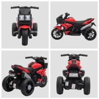 Aosom Kids Electric Pedal Motorcycle Ride-On Toy 6V Battery Powered w/ Music Horn Headlights Motorbike for Girls Boy Red(m-7)