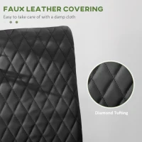 HOMCOM Kitchen Chairs Set of 4, Dining Chairs w/ Faux Leather Upholstery and Steel Legs for Living Room, Dining Room, Black(m-6)