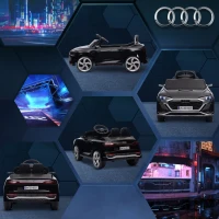 Qaba 12V Battery Powered Kids Electric Car, Audi Q8 etron Sportback Licensed Ride on Car w/ Remote Control, Black(m-10)