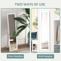 HOMCOM 15" x 62" Full Length Mirror for Bedroom, Free Standing Dressing Mirror, Wall Mirror for Living Room, White(m-5)