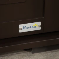 PawHut Cat Litter Box Enclosure Hidden Cat Furniture Cabinet Indoor Cat Washroom Double-door Nightstand End Table with Cat Hole Window Coffee(m-9)