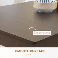 HOMCOM Extendable Dining Table, Expandable Kitchen Table for Small Spaces, Seats up to 6 People, Dark Brown(m-6)