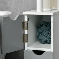 kleankin Bathroom Storage Cabinet with Open Shelves, Grey(m-8)