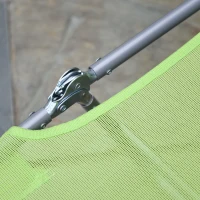 Outsunny Outdoor Lounge Chair, Portable Adjustable Reclining Seat Folding Chaise Lounge Patio Camping Beach Tanning Chair Bed with Pillow, Light Green(m-9)