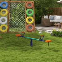 Outsunny Kids Seesaw Swivel with 360 Degrees Rotating, Outdoor Playground Equipment for Backyard, Playground, Multicoloured(m-8)