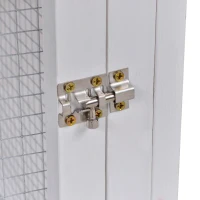 PawHut 47"L Rabbit Hutch Outdoor Bunny Cage with Waterproof Roof, Removable Tray, and Ramp, Grey & White(m-8)